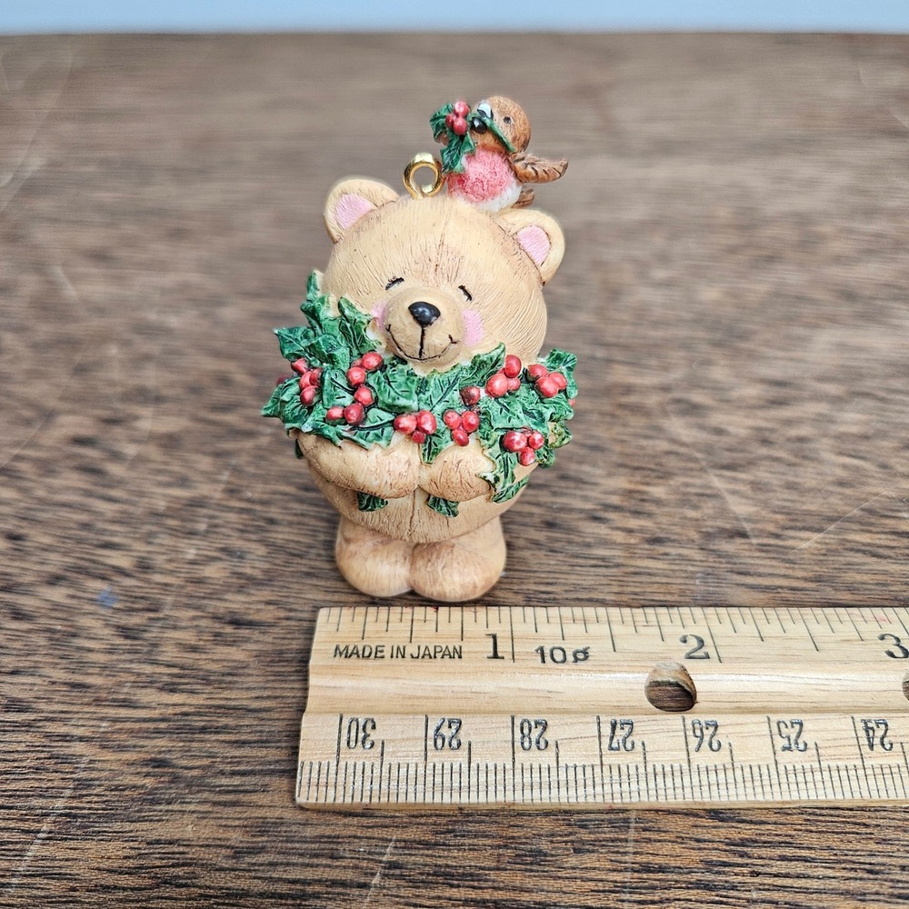 Hallmark A.B. Deborah Jones Forever Friends Teddy Bear Wreath Christmas Figurine